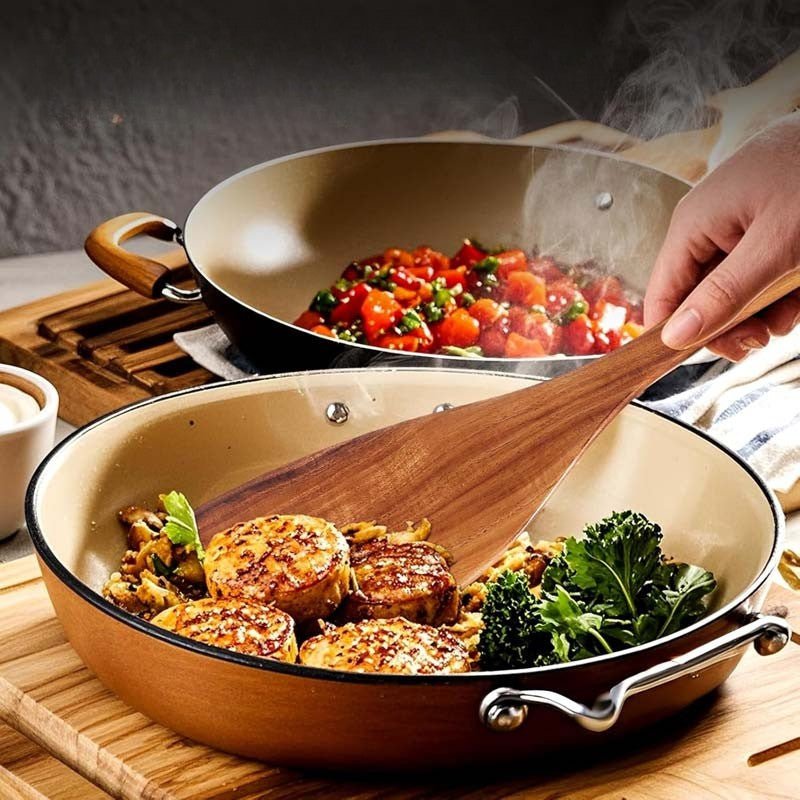 5 - Piece Wooden Utensils - Safe, Durable, Ideal for Non - Stick Pans - EmporiumForAll