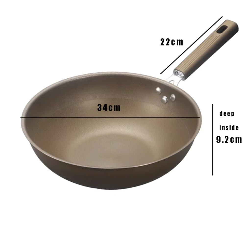 Nonstick Titanium Wok Frying Pan - Induction & Gas Stove Safe - EmporiumForAll
