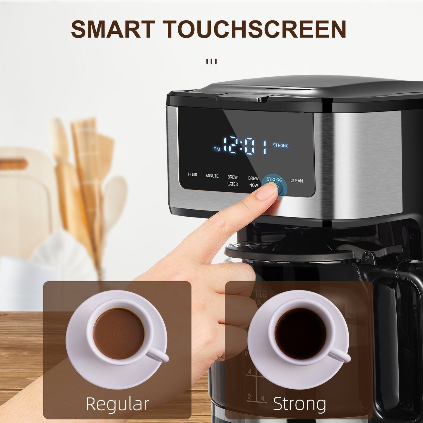 Programmable Drip Coffee Maker 12 - Cup with Touchscreen - EmporiumForAll