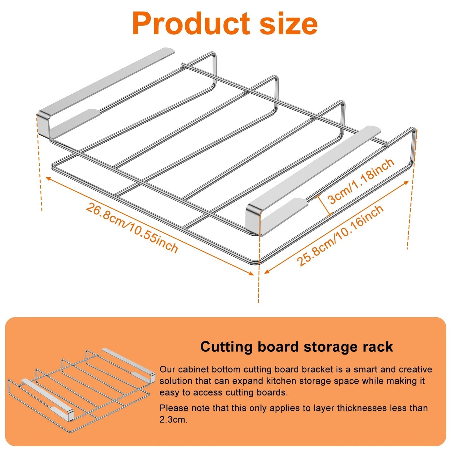Rustproof Stainless Steel Kitchenware Storage Rack - EmporiumForAll