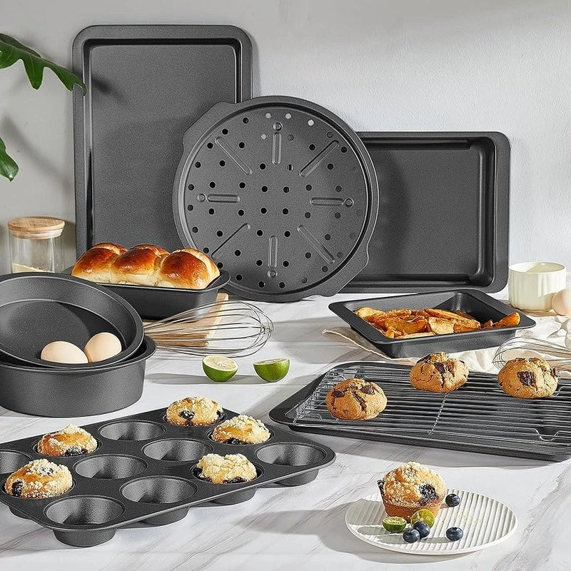 10 - Piece Non - Stick Bakeware Set Carbon Steel Kitchen Baking Utensils - EmporiumForAll