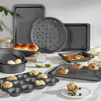 10 - Piece Non - Stick Bakeware Set Carbon Steel Kitchen Baking Utensils - EmporiumForAll
