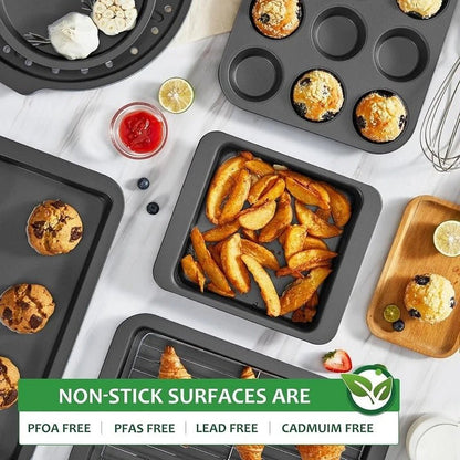 10 - Piece Non - Stick Bakeware Set Carbon Steel Kitchen Baking Utensils - EmporiumForAll