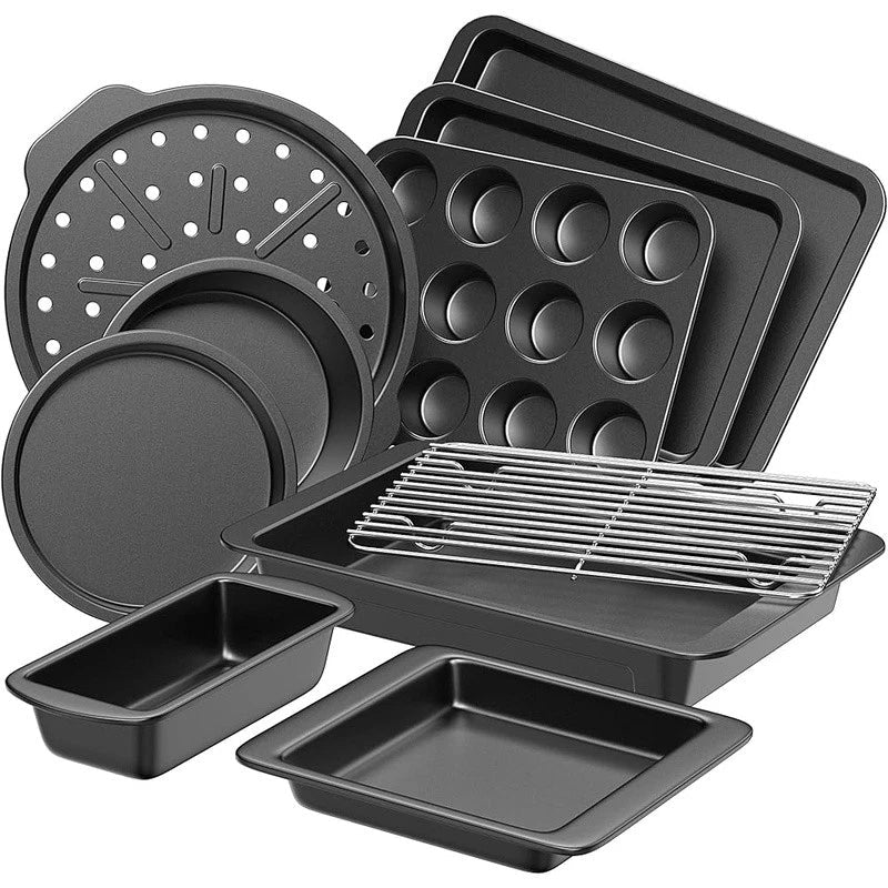 10 - Piece Non - Stick Bakeware Set Carbon Steel Kitchen Baking Utensils - EmporiumForAll