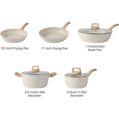 16PCS Nonstick Cookware Set – Easy Clean Pots & Pans - EmporiumForAll