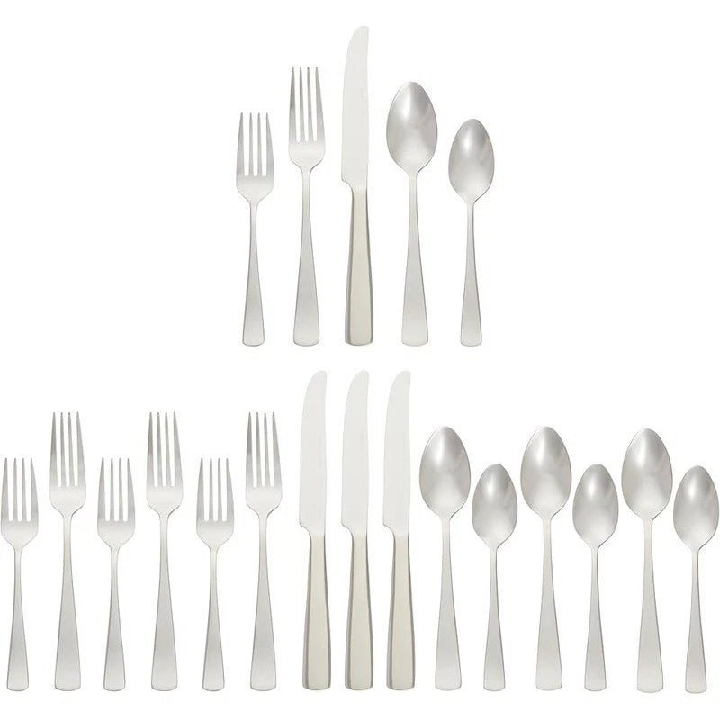 20 - Piece Stainless Steel Flatware Set – Dishwasher Safe Cutlery for Home & Kitchen Dining - EmporiumForAll