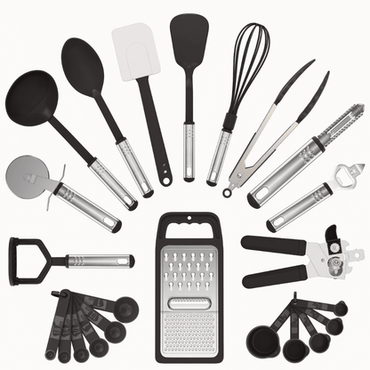 23PCS Stainless Steel Kitchen Utensil Set Heat Resistant Cooking Tools - EmporiumForAll