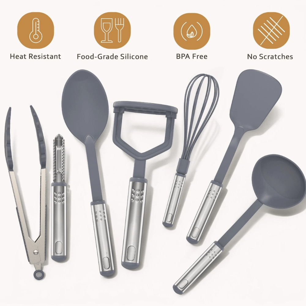 23PCS Stainless Steel Kitchen Utensil Set Heat Resistant Cooking Tools - EmporiumForAll