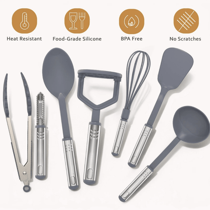 23PCS Stainless Steel Kitchen Utensil Set Heat Resistant Cooking Tools - EmporiumForAll