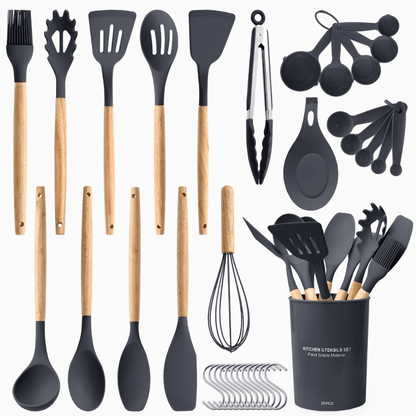 23PCS Stainless Steel Kitchen Utensil Set Heat Resistant Cooking Tools - EmporiumForAll