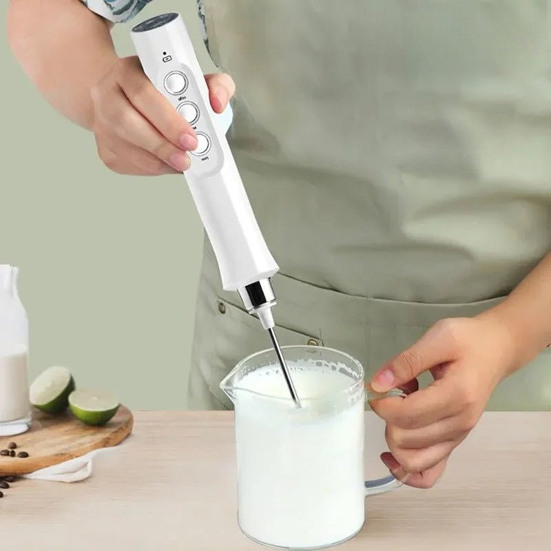 3 In 1 Wireless Milk Frother - Handheld Electric Whisk - EmporiumForAll