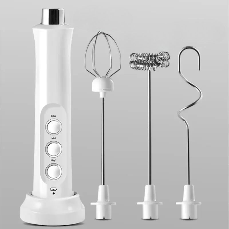 3 In 1 Wireless Milk Frother - Handheld Electric Whisk - EmporiumForAll