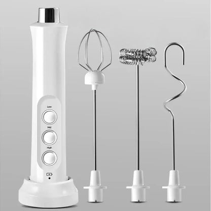 3 In 1 Wireless Milk Frother - Handheld Electric Whisk - EmporiumForAll