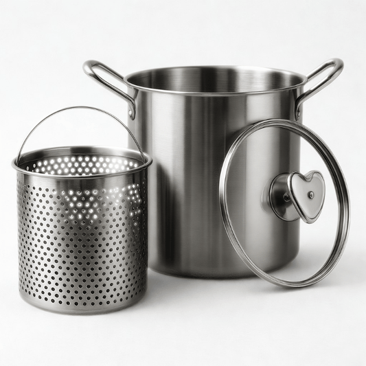 3.5L Stainless Steel Deep Fryer Pot with Oil Drip Drainer - EmporiumForAll