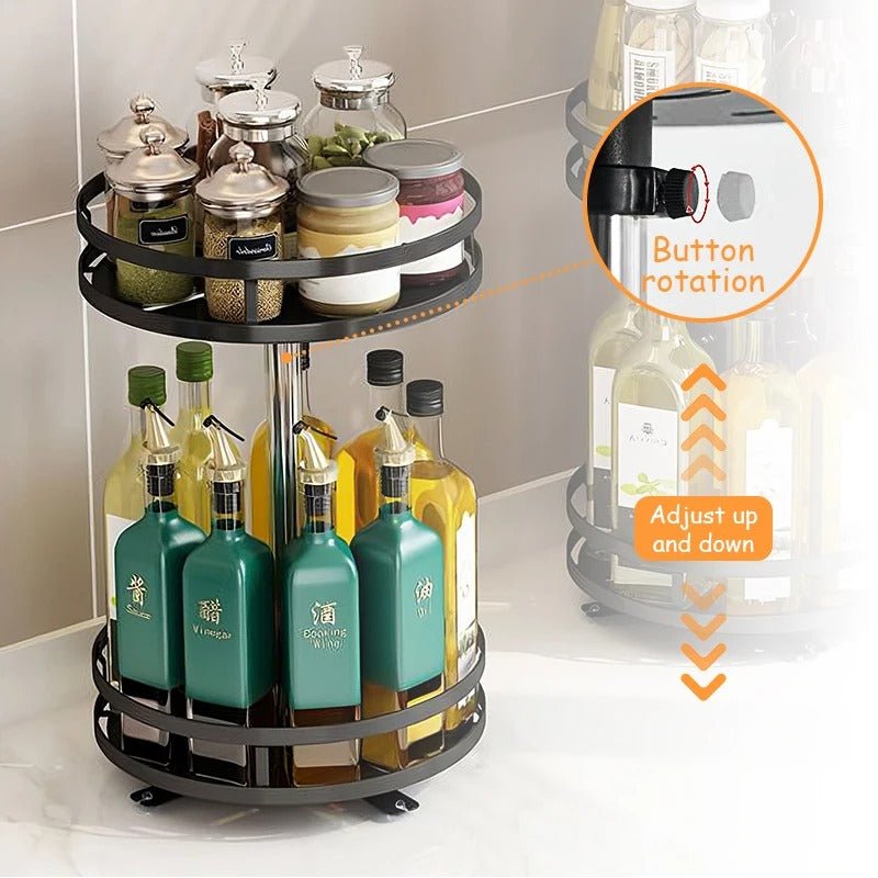 360° Rotating Spice Rack Organizer – Non - Skid Turntable for Kitchen Storage - EmporiumForAll