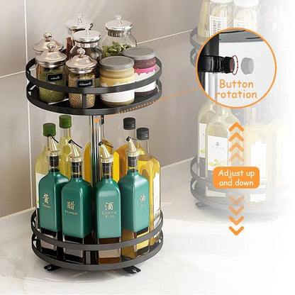 360° Rotating Spice Rack Organizer – Non - Skid Turntable for Kitchen Storage - EmporiumForAll