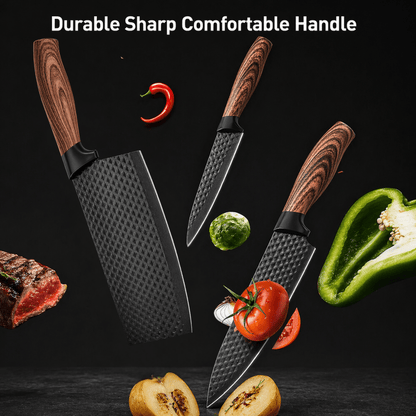 6 - Piece Professional Kitchen Knife Set with Chef, Cleaver & Slicer - EmporiumForAll