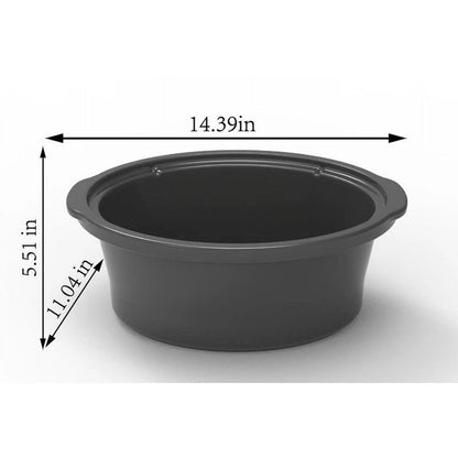 6 Quart Stainless Steel Slow Cooker W/ Glass Lid & Three Temperature - EmporiumForAll