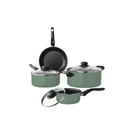 7 Piece Nonstick Aluminum Cookware - Easy Cleanup, Dishwasher Safe - EmporiumForAll