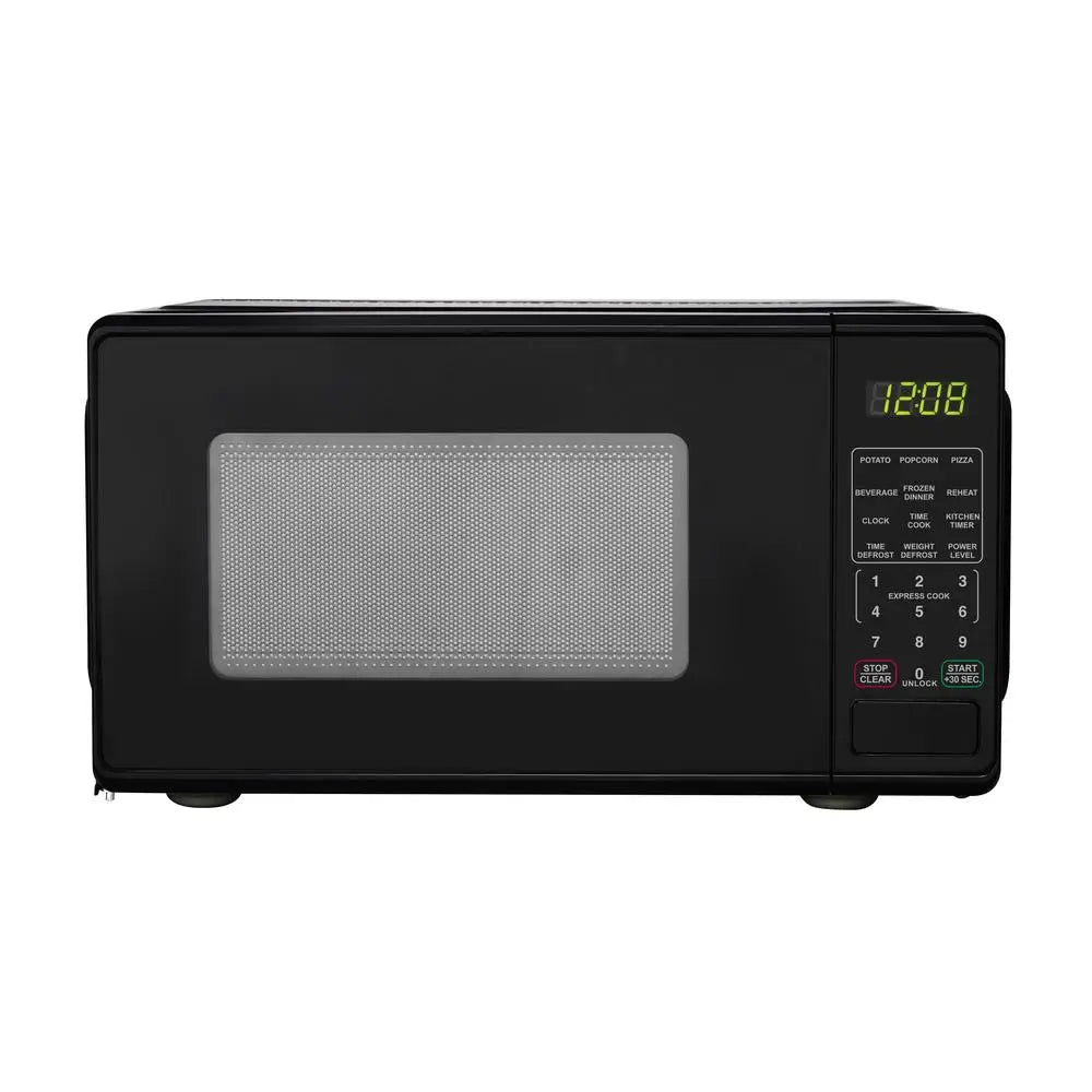 700W Compact Countertop Microwave, 0.7 Cu Ft, Black - EmporiumForAll