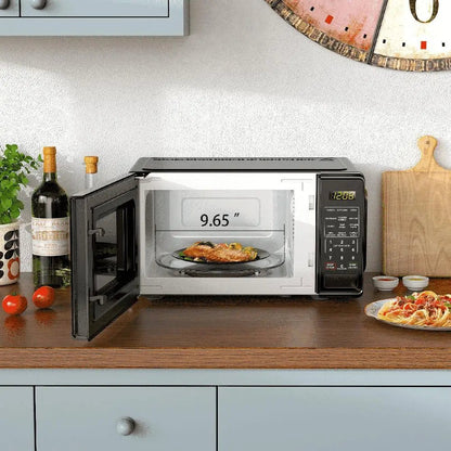 700W Compact Countertop Microwave, 0.7 Cu Ft, Black - EmporiumForAll