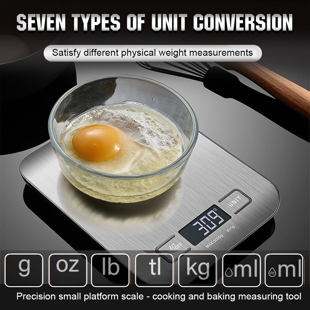 Digital Kitchen Scale 10kg USB Rechargeable LCD Display