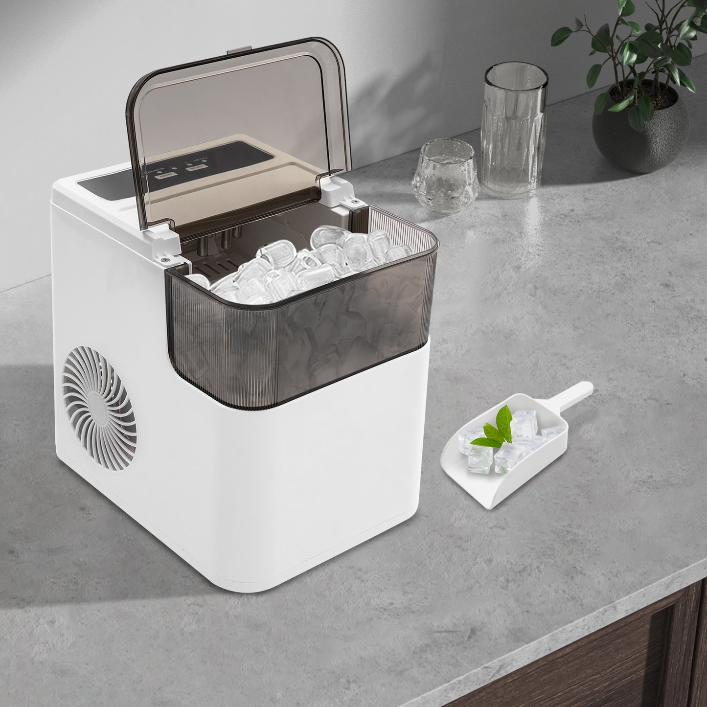 Countertop Ice Maker - Fast 8-Min Bullet Ice, 1.5L Capacity