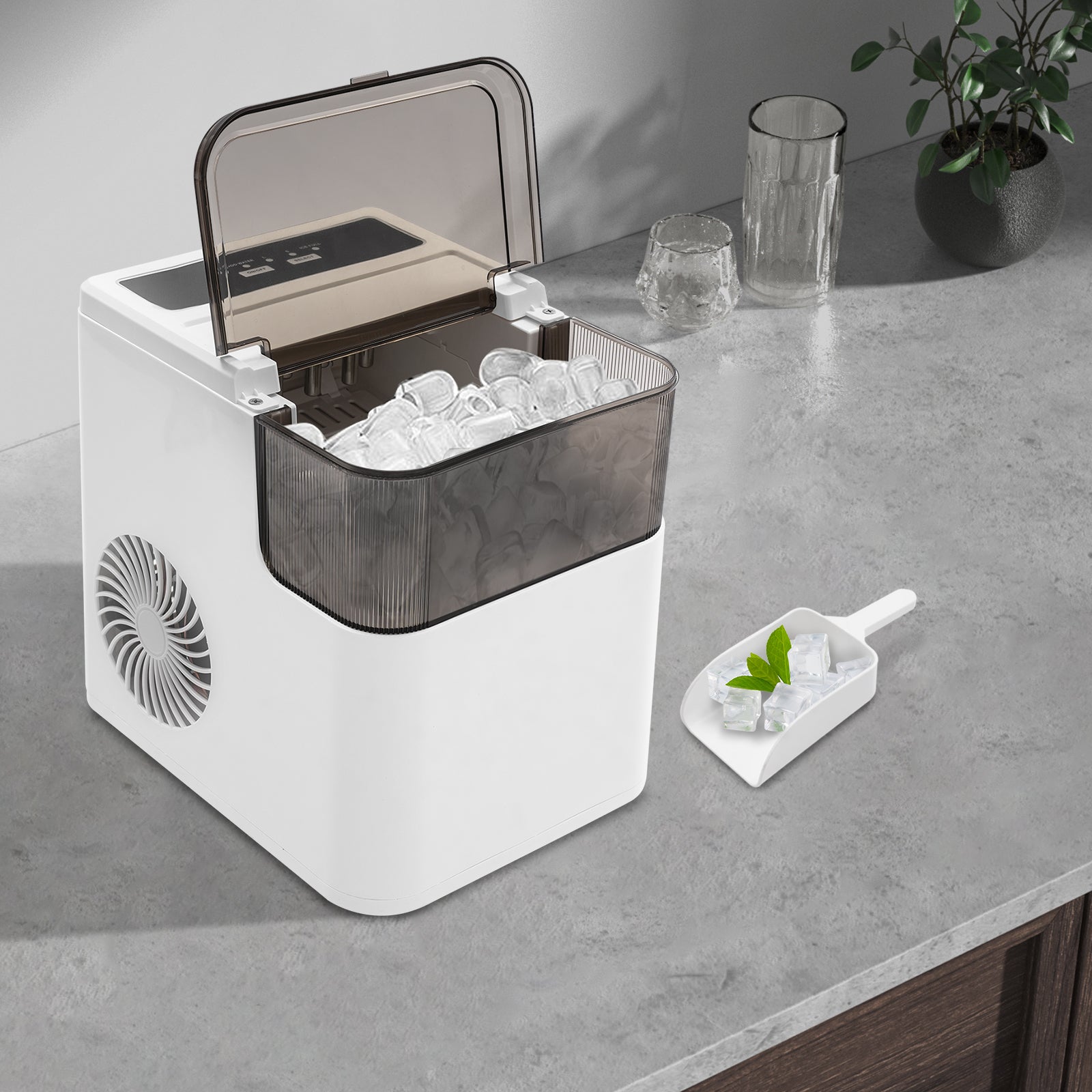 Countertop Ice Maker - Fast 8-Min Bullet Ice, 1.5L Capacity