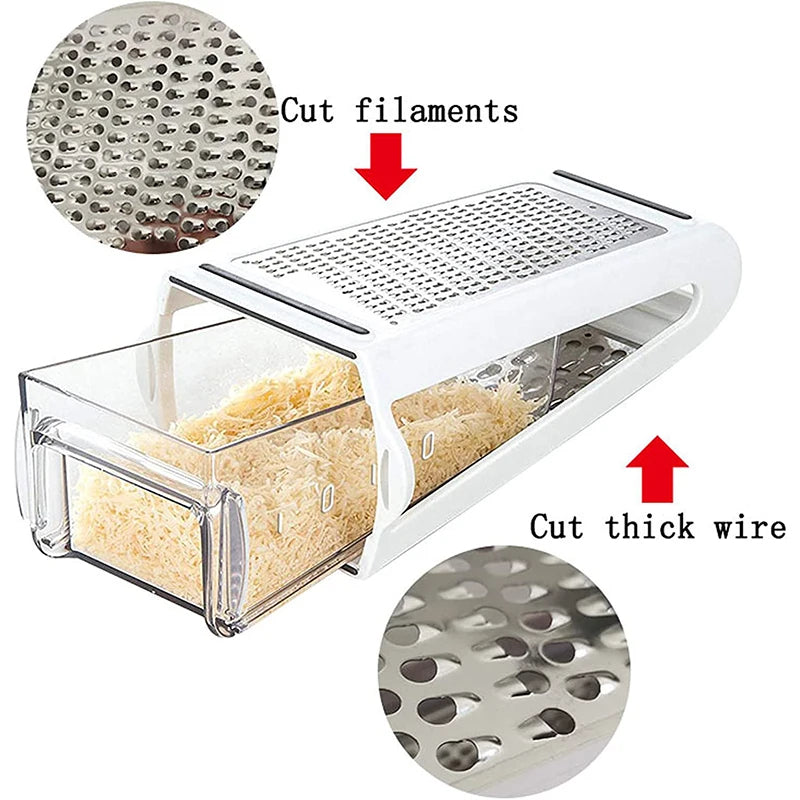 Cheese Grater with Container - Multifunctional Veggie Slicer