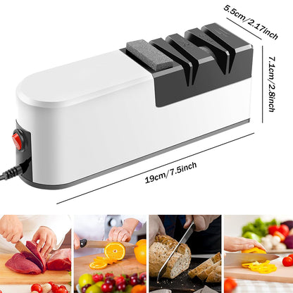 Electric Knife Sharpener USB Rechargeable 4-Slot Home Kitchen