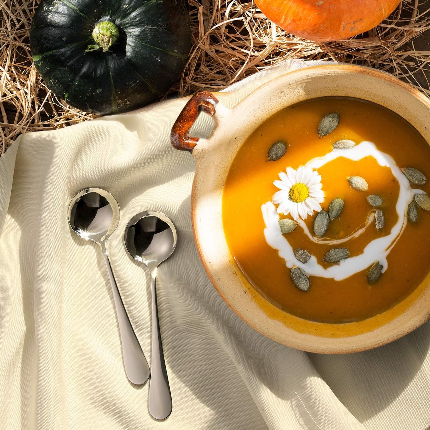 Heavy-Weight Stainless Steel Soup Spoons - Set of 8, Dishwasher Safe