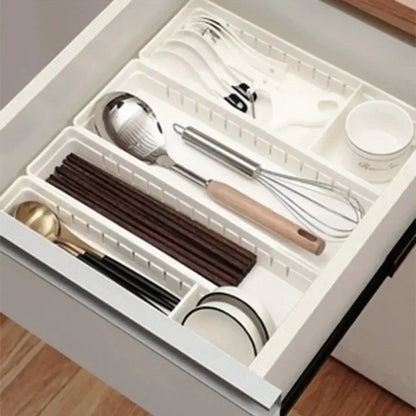 Kitchen Drawer Organizer Adjustable Cutlery Storage Box