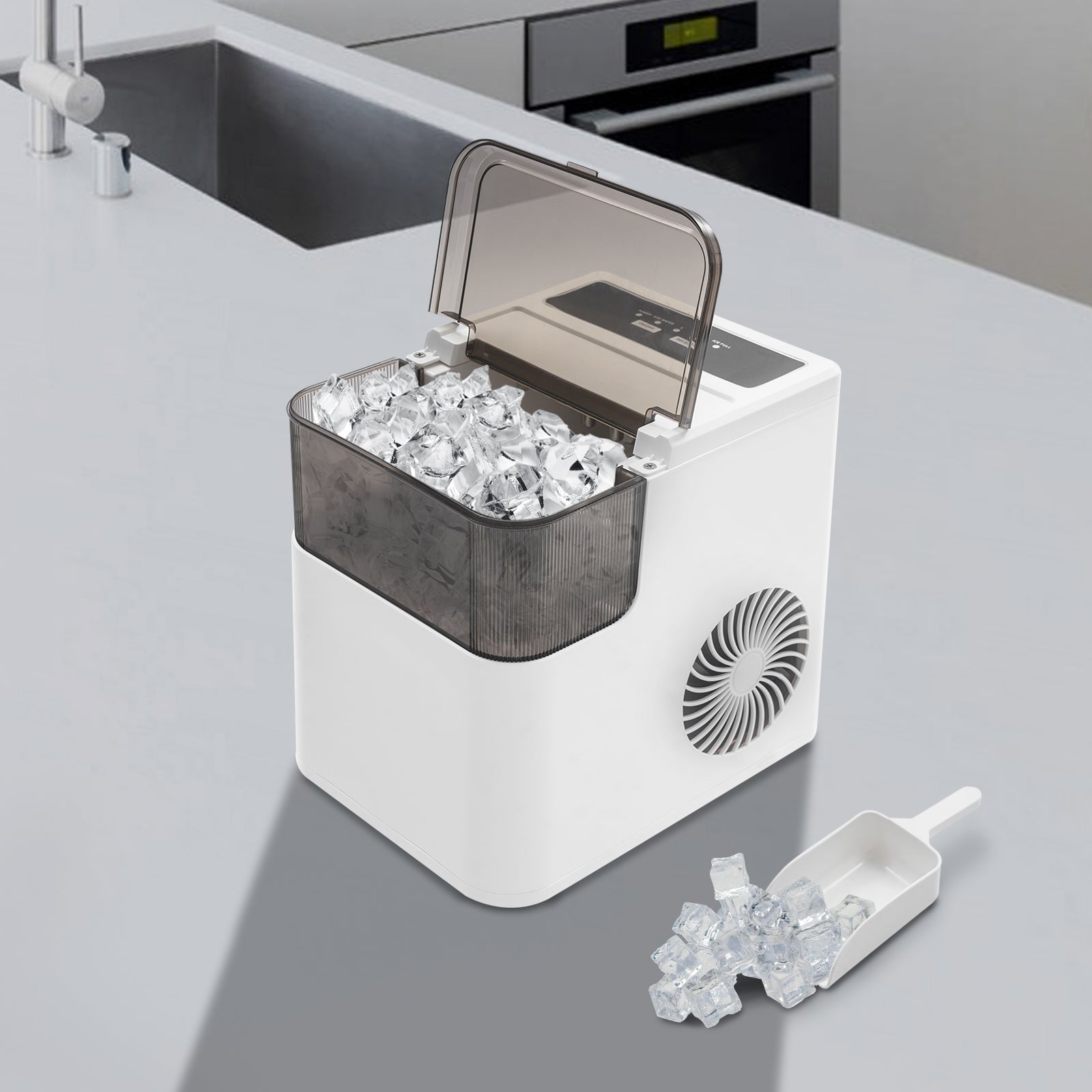Countertop Ice Maker - Fast 8-Min Bullet Ice, 1.5L Capacity