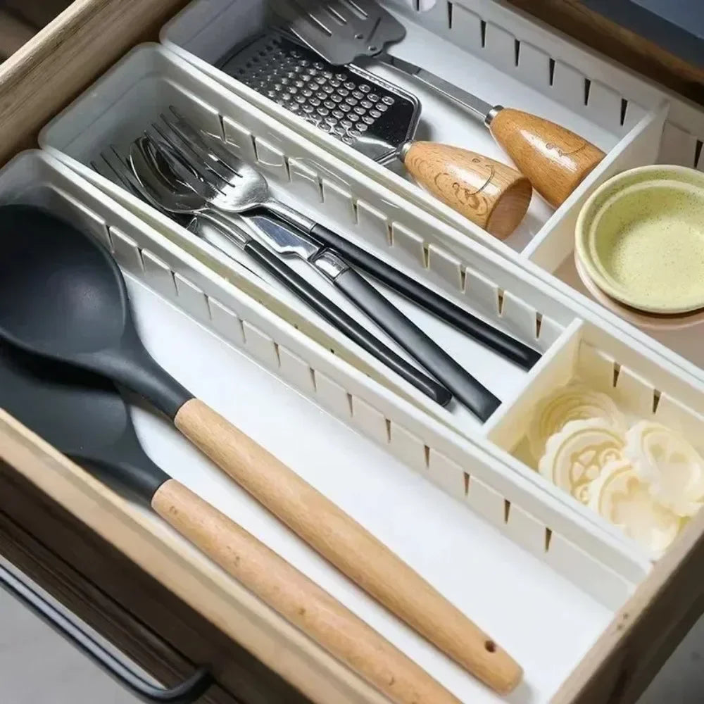 Kitchen Drawer Organizer Adjustable Cutlery Storage Box