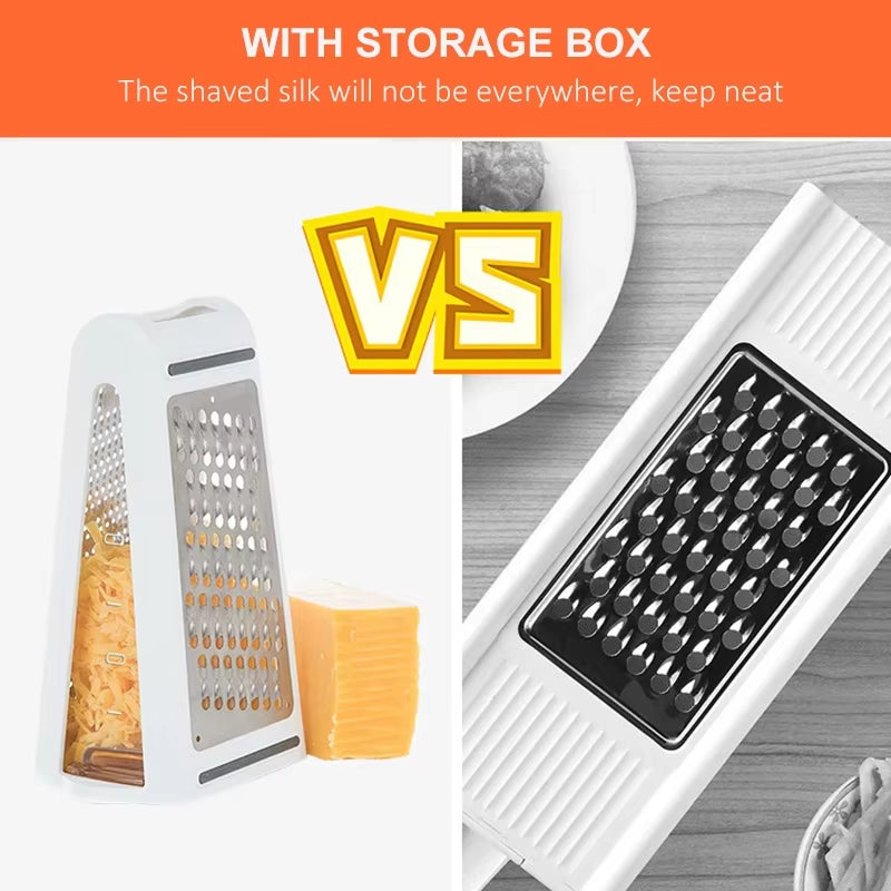 Cheese Grater with Container - Multifunctional Veggie Slicer