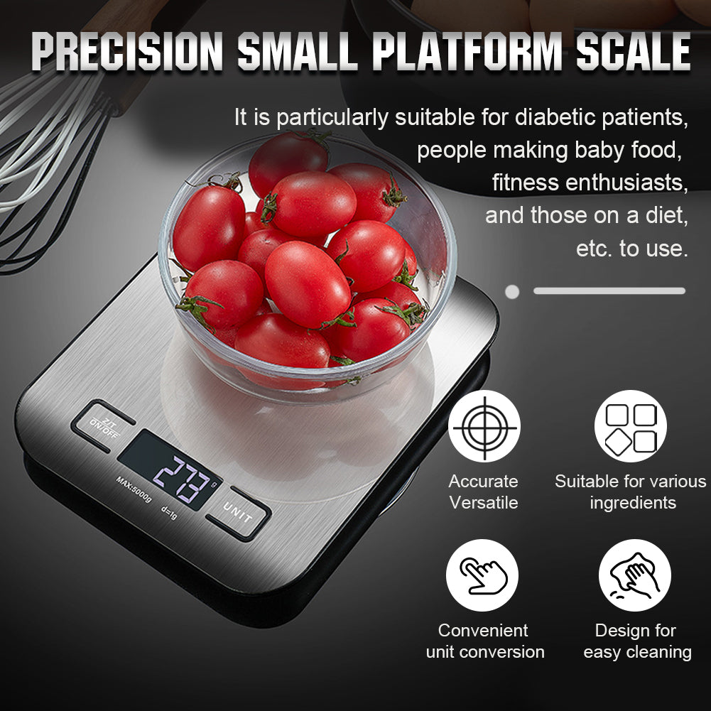 Digital Kitchen Scale 10kg USB Rechargeable LCD Display