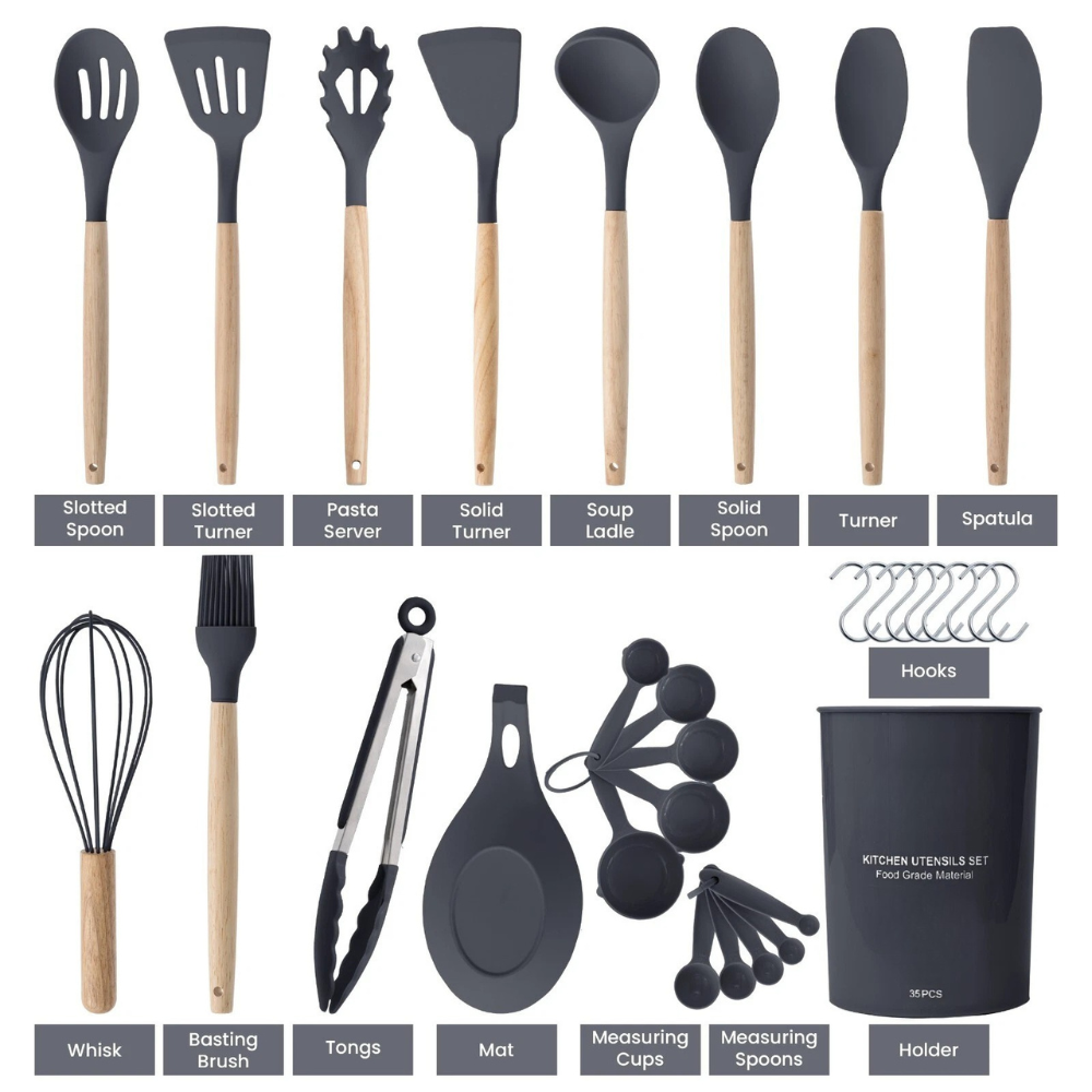 23PCS Stainless Steel Kitchen Utensil Set Heat Resistant Cooking Tools
