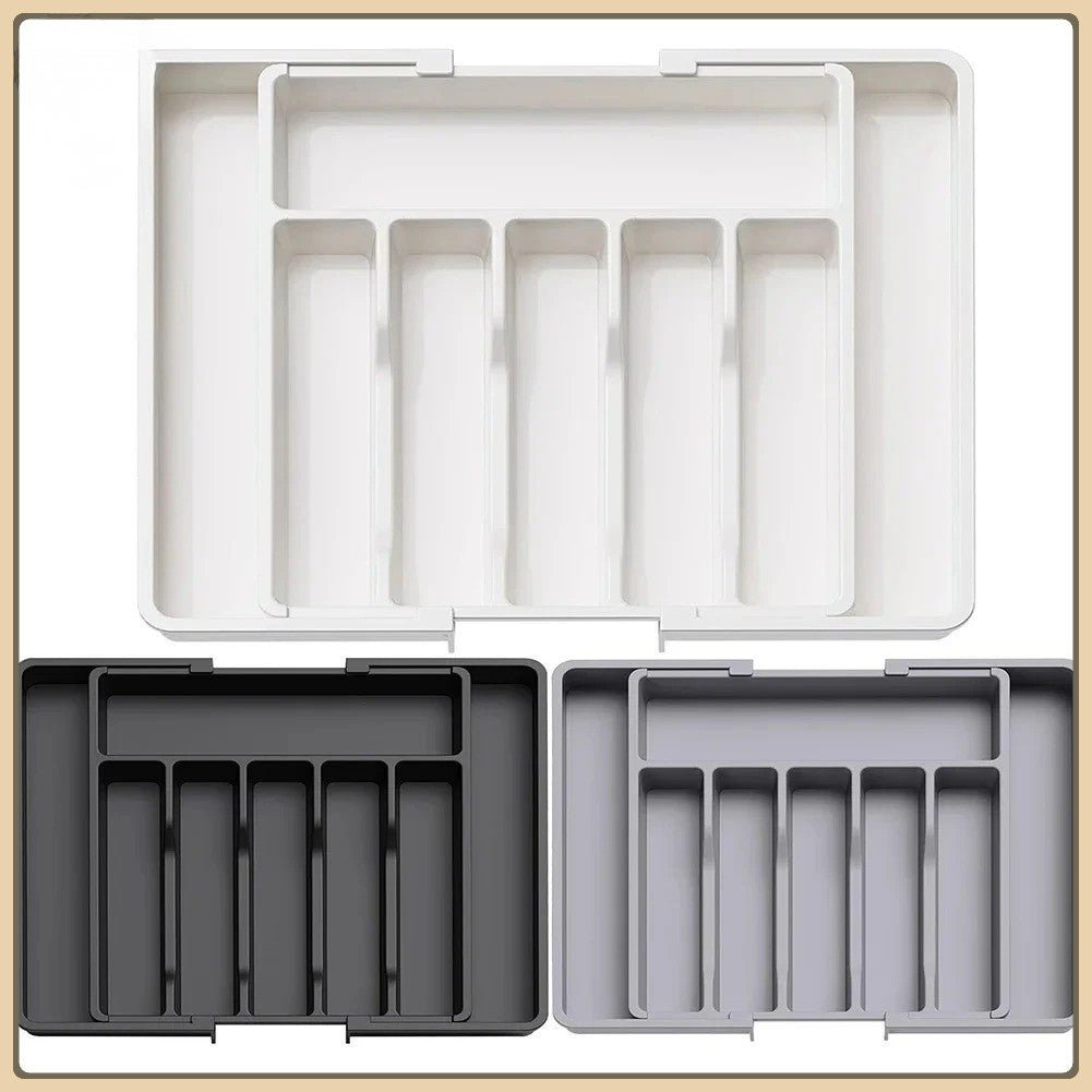 Adjustable Cutlery Organizer - Expandable Kitchen Drawer Tray - EmporiumForAll