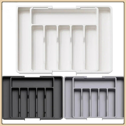 Adjustable Cutlery Organizer - Expandable Kitchen Drawer Tray - EmporiumForAll