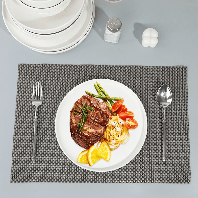 Ceramic Plates Dinner Set - 12Pcs Bone China Tableware - EmporiumForAll