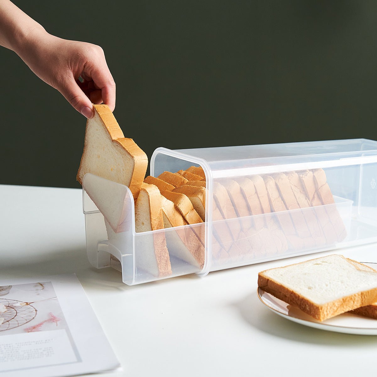 Clear Airtight Bread Box - Tall Bread Saver with Lid - EmporiumForAll
