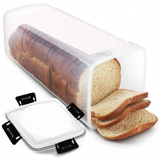 Clear Airtight Bread Box - Tall Bread Saver with Lid - EmporiumForAll