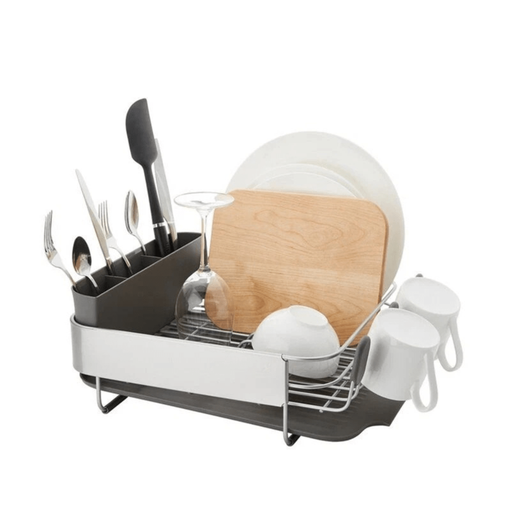 Compact Stainless Steel Dish Rack with Drain Board - EmporiumForAll