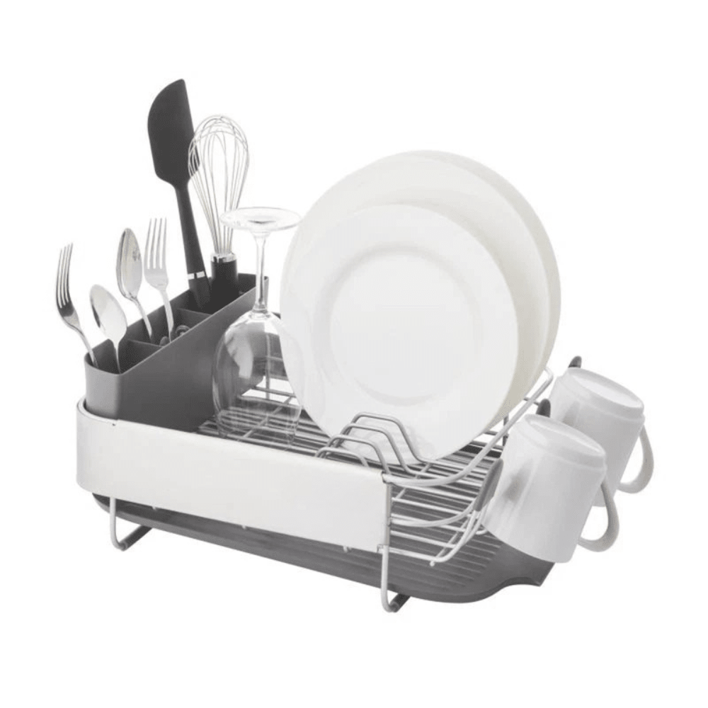Compact Stainless Steel Dish Rack with Drain Board - EmporiumForAll