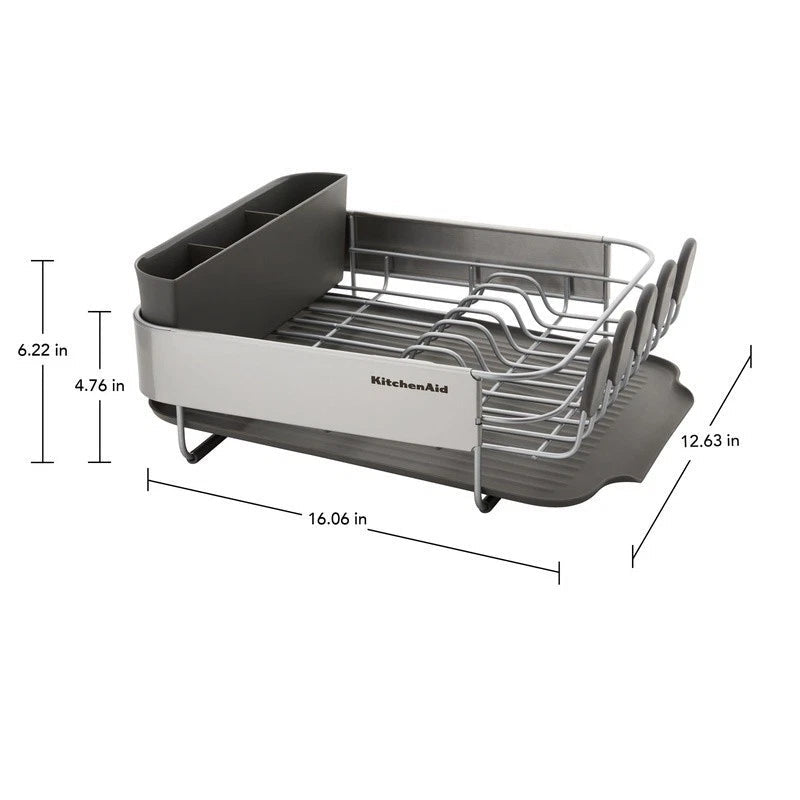 Compact Stainless Steel Dish Rack with Drain Board - EmporiumForAll