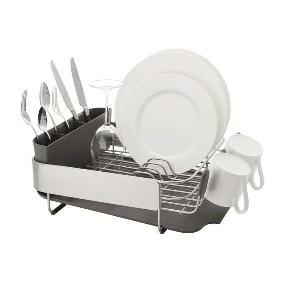 Compact Stainless Steel Dish Rack with Drain Board - EmporiumForAll