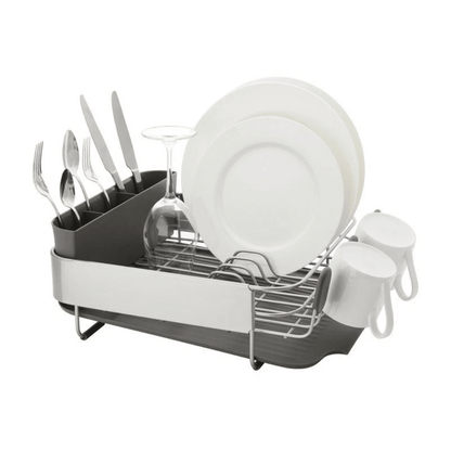 Compact Stainless Steel Dish Rack with Drain Board - EmporiumForAll