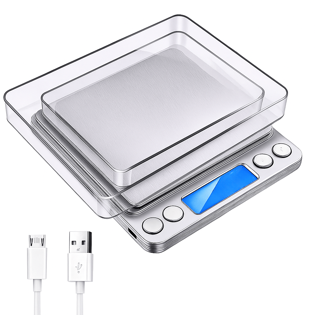 Digital Kitchen Scale USB Rechargeable LCD Display - EmporiumForAll