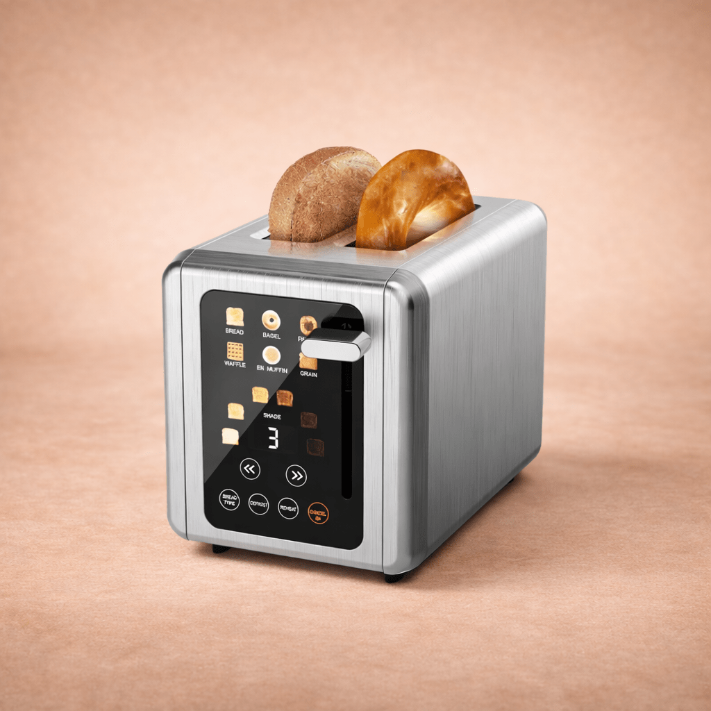 Digital Timer Toaster Touch Screen 6 Shade Settings Extra Wide Slots New - EmporiumForAll