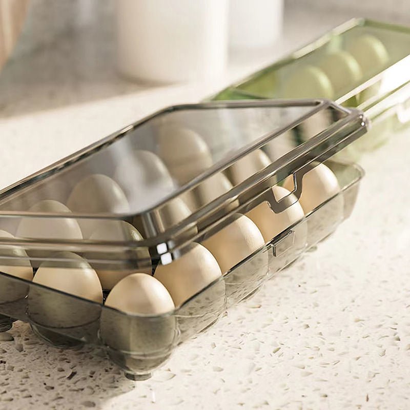 Egg Storage Box 15 Grids - Stackable, Transparent, Fresh - Keeping - EmporiumForAll